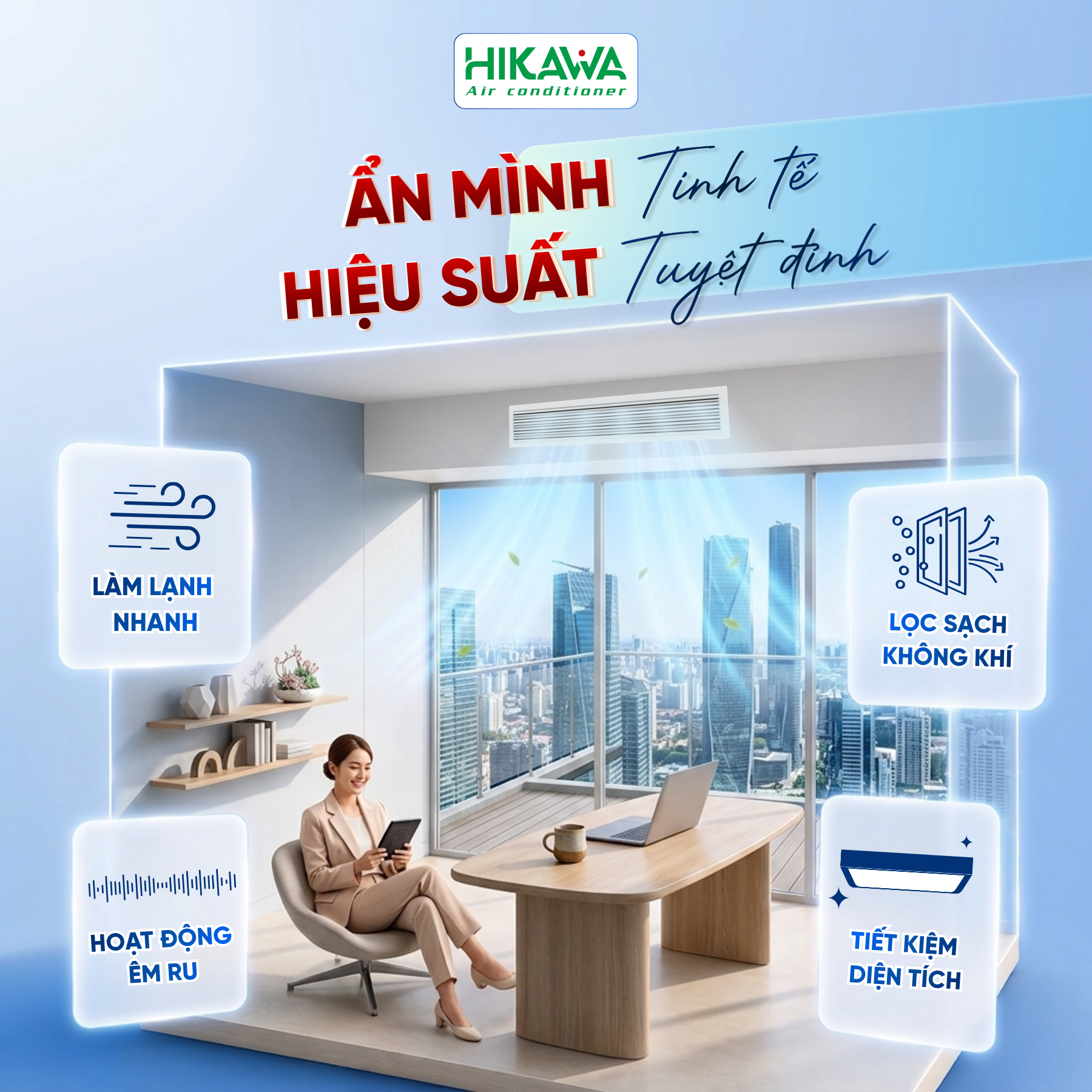 âm trần nối ống gió ẩn mình tinh tế